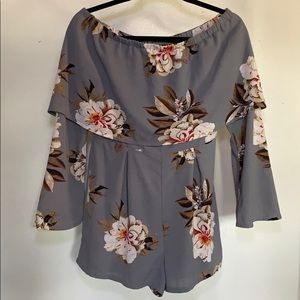 Floral long sleeve romper